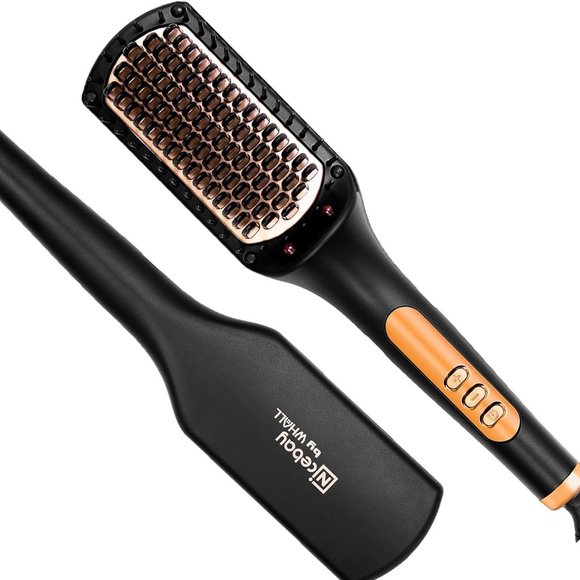 NWT NICEBAY IONIC & INFRARED ONE PASS STRAIGHTENING HAIR STRAIGHTENER BRUSH - Picture 5 of 5